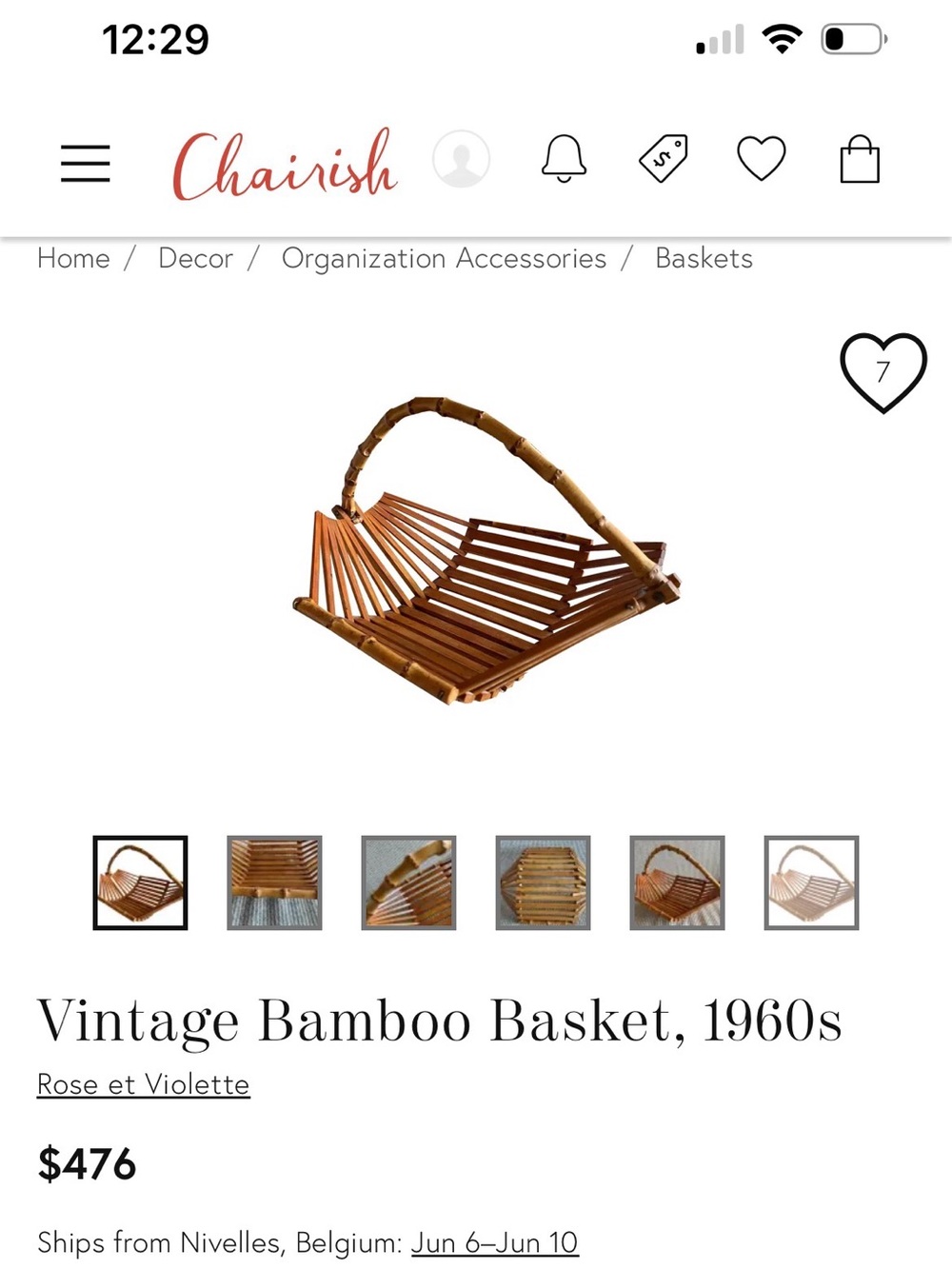 Vintage MCM Japanese Bamboo Footed Fruit Basket with Handle RARE - Picture 2 of 8